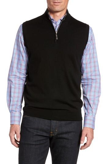 Men's Peter Millar Crown Soft Merino Blend Quarter Zip Vest