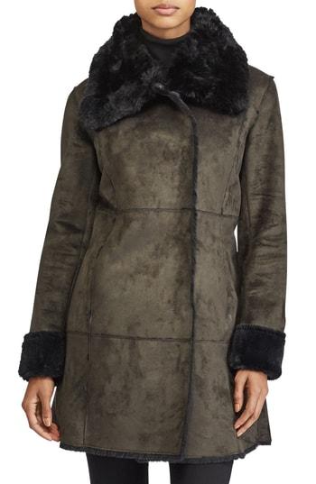 Women's Lauren Ralph Lauren Faux Shearling Jacket - Green