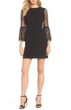 Women's Forest Lily Lace Sleeve Crepe Dress - Black