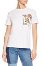 Women's Sandro Embroidered Stamp Graphic Tee - White