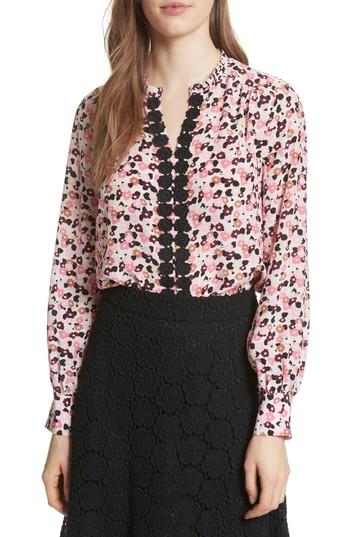 Women's Kate Spade New York Bloom Print Silk Blouse - Pink