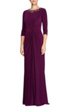 Women's Alex Evenings Knotted A-line Gown - Purple