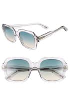 Women's Tom Ford Autumn 53mm Square Sunglasses - Grey/ Turquoise To Sand
