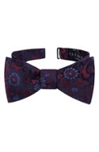 Men's Ted Baker London Floral Silk Bow Tie, Size - Burgundy