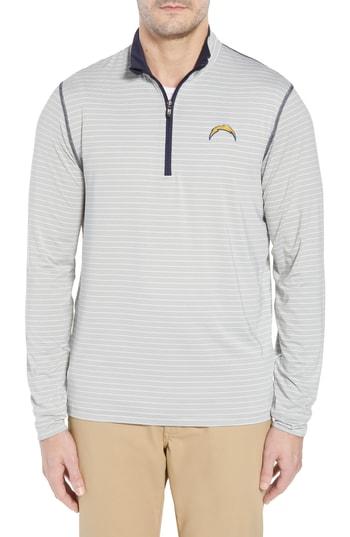 Men's Cutter & Buck Meridian - Los Angeles Chargers Regular Fit Half Zip Pullover - Blue