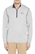 Men's Cutter & Buck Meridian - Los Angeles Chargers Regular Fit Half Zip Pullover - Blue