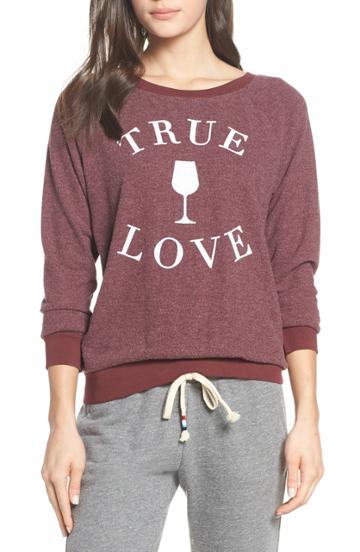 Women's Sol Angeles True Love Sweatshirt - Burgundy