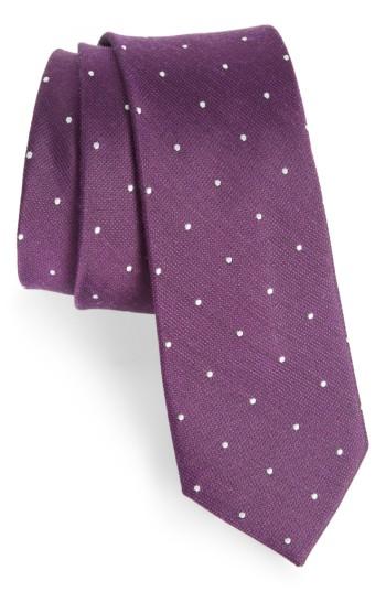 Men's The Tie Bar Dotted Report Silk & Wool Tie