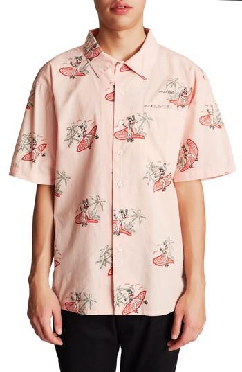 Men's Brixton Bueller Woven Shirt - Pink