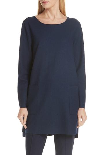 Women's Eileen Fisher Boxy Boiled Wool Tunic, Size - Red