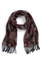 Men's Paul Smith Jacquard Camo Wool & Cashmere Scarf, Size - Burgundy