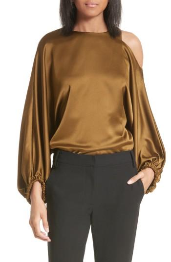 Women's Tibi Celestia Off The Shoulder Satin Top - Green