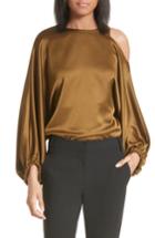Women's Tibi Celestia Off The Shoulder Satin Top - Green