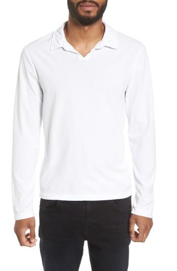 Men's James Perse Long Sleeve Cotton Polo (xs) - White