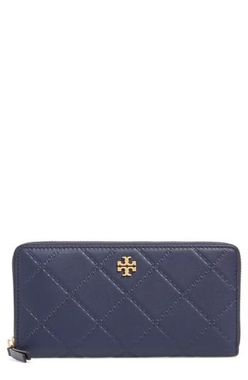 Women's Tory Burch Georgia Zip Continental Wallet - Blue