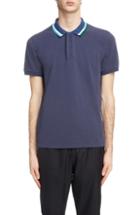 Men's Kenzo Placket Embroidered Tipped Pique Polo