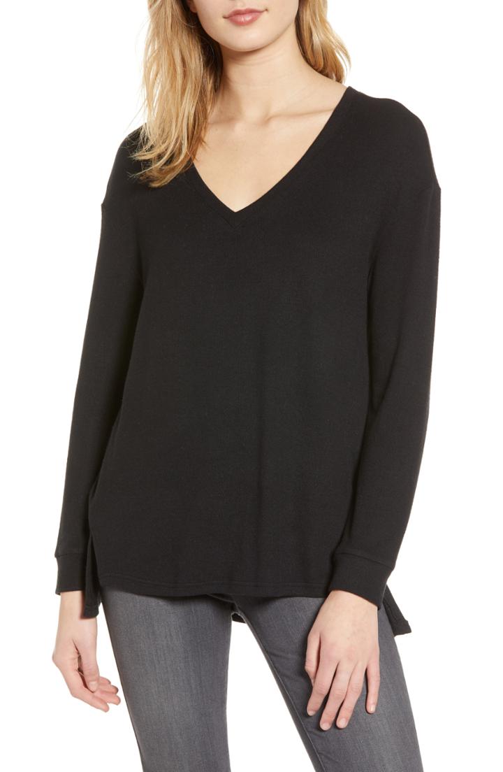 Women's Cupcakes And Cashmere Emily's Favorite V-neck Sweater - Black