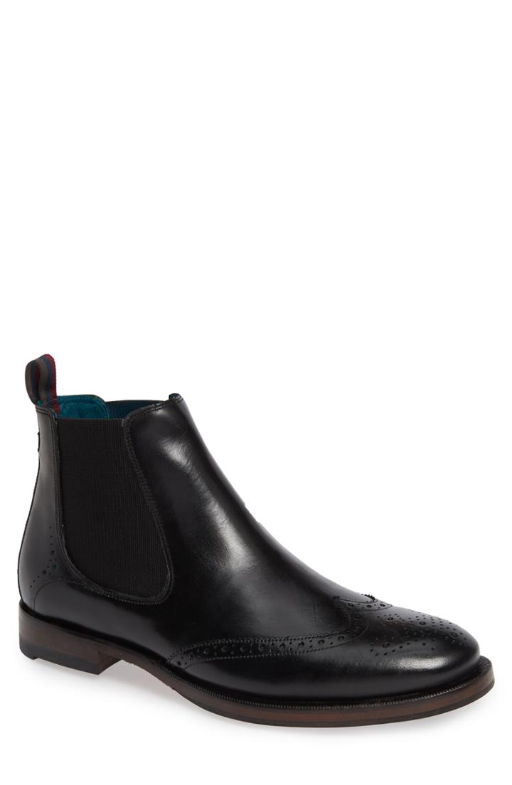 Men's Ted Baker London Camheri Wingtip Chelsea Boot .5 M - Black