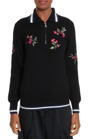 Women's Tricot Comme Des Garcons Half Zip Rugby Pullover