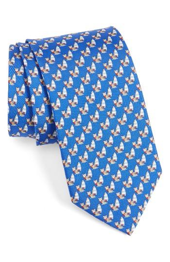 Men's Salvatore Ferragamo Windsurfing Bear Silk Tie, Size - Blue