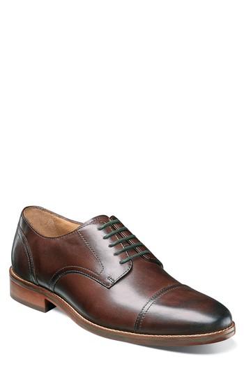 Men's Florsheim Salerno Cap Toe Derby D - Brown