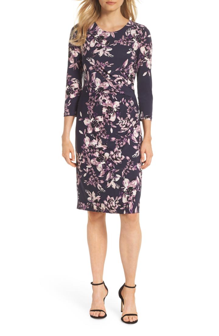 Women's Eliza J Bell Sleeve Flounce Dress (similar To 14w) - Beige