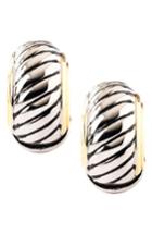 Women's Erwin Pearl Diagonal Ridge Metallic Reversible Earrings