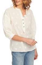 Women's 1.state Embroidered Henley Blouse, Size - White
