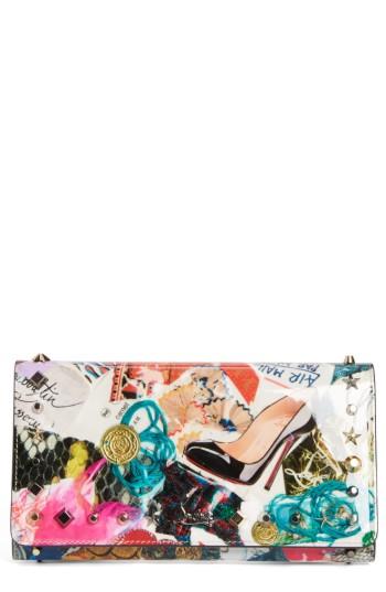 Women's Christian Louboutin Macaron Trash Print Leather Wallet - Grey