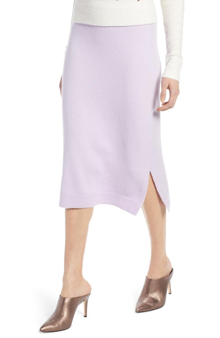 Women's Halogen Sweater Pencil Sweater Skirt - Purple