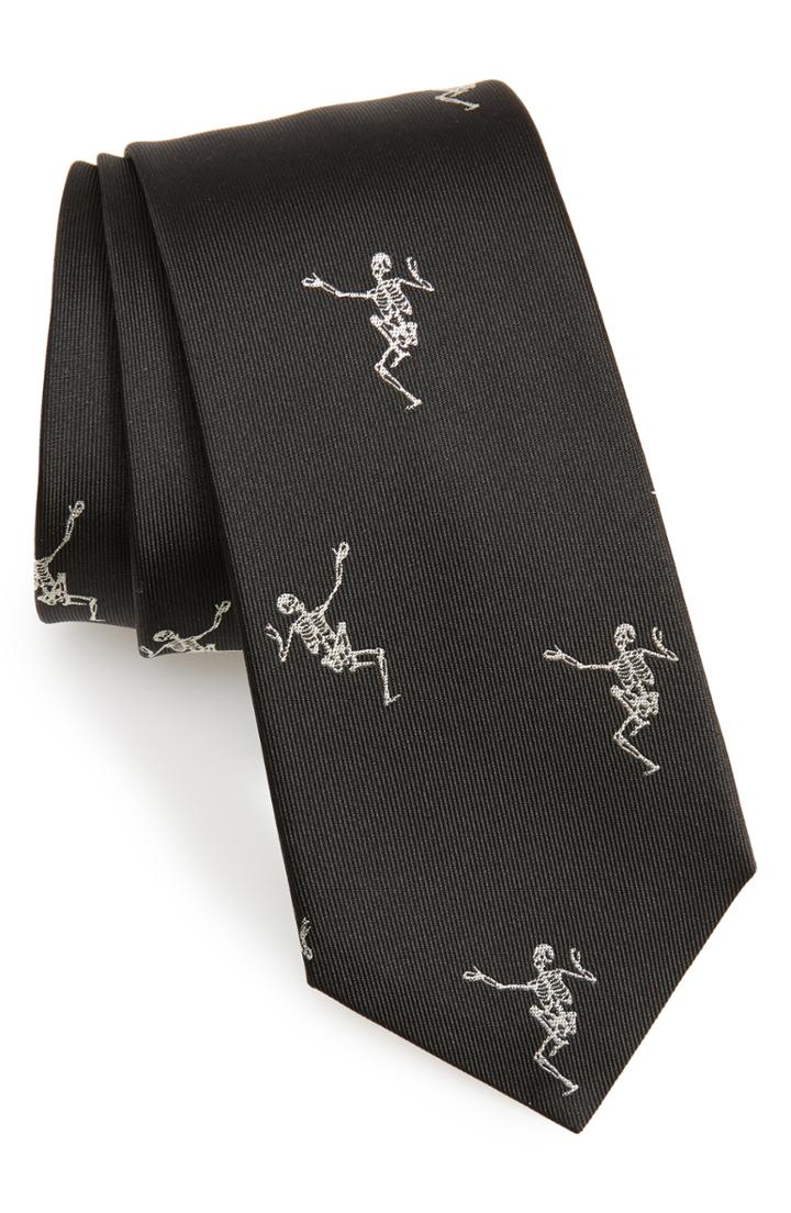 Men's Alexander Mcqueen Dancing Skeleton Silk Tie