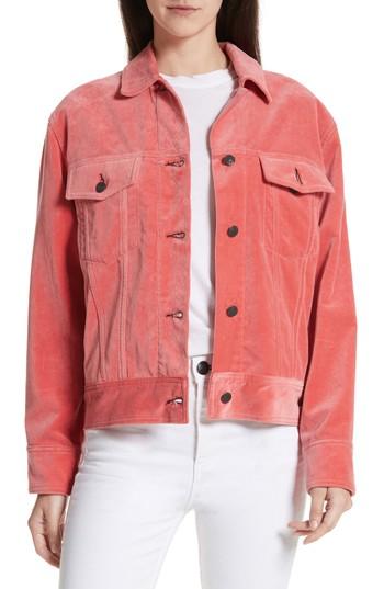 Women's Rag & Bone/jean Oversize Velvet Jacket, Size - Red