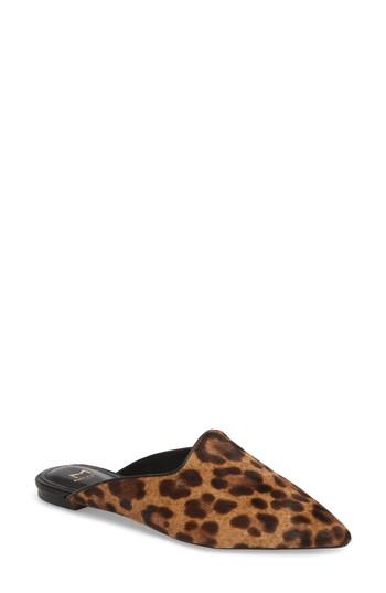 Women's Marc Fisher Ltd Sheenly Genuine Calf Hair Slide Mule M - Brown
