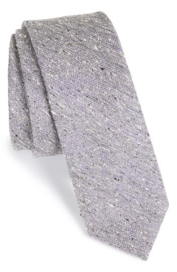 Men's The Tie Bar Buff Solid Silk Skinny Tie, Size - Purple