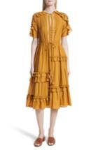 Women's Sea Cotton & Silk Staircase Ruffle Dress