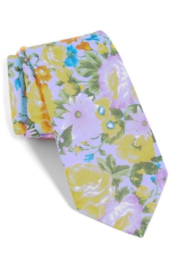 Men's The Tie Bar Duke Floral Linen Tie, Size - Blue