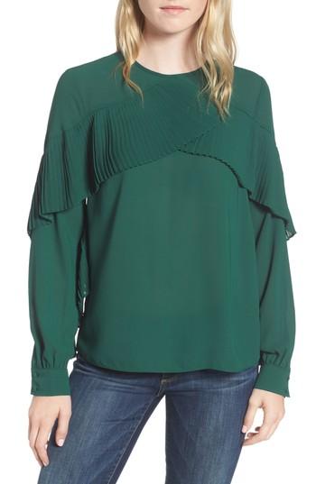 Women's Chelsea28 Pleated Ruffle Top, Size - Green