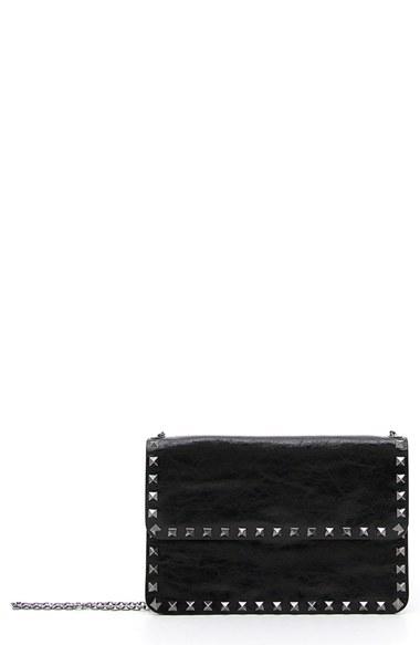 Valentino 'rockstud Noir' Leather Flap Shoulder/crossbody Bag -
