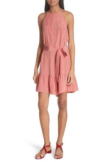Women's Tibi Silk Halter Romper - Pink