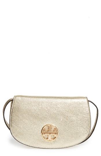 Tory Burch Jamie Metallic Leather Clutch -