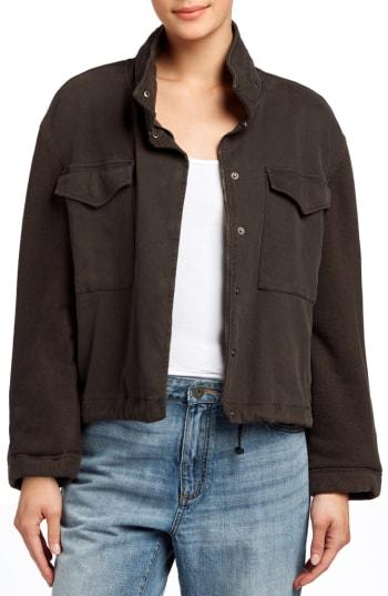 Women's James Perse Mixed Media Army Jacket - Grey