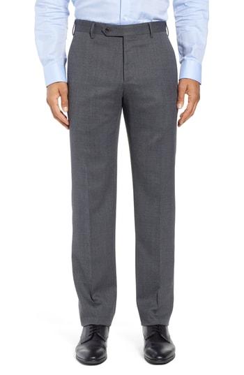 Men's Zanella Parker Solid Stretch Trousers - Grey