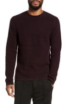 Men's Vince Thermal Wool & Cashmere Sweater, Size - Burgundy