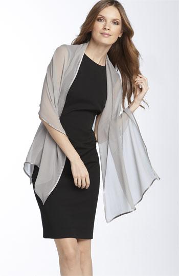 Women's Bernie Of New York Silk Chiffon Wrap, Size - Grey