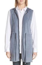 Women's Lafayette 148 New York Salma Suede Front Longline Vest - Blue