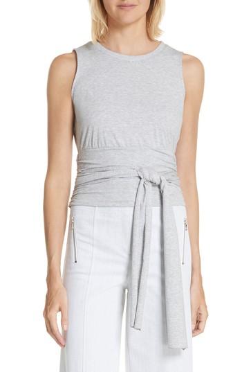 Women's Cinq A Sept Mayer Knot Waist Tank Top - Grey