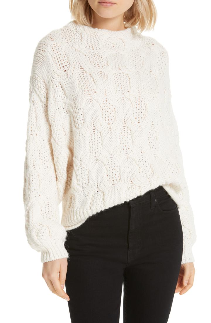 Women's Joie Cable Knit Alpaca Wool Blend Sweater