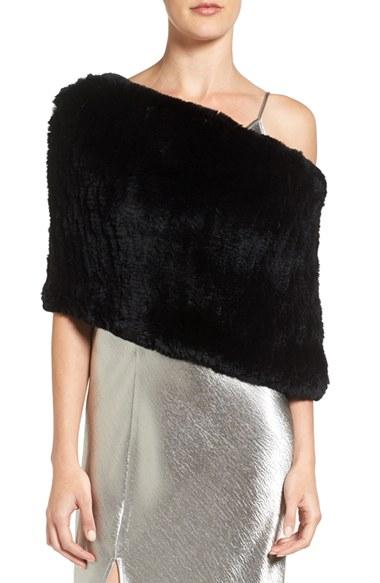 Women's Dena Genuine Rabbit Fur Capelet