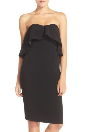 Women's Chelsea28 Ruffle Stretch Crepe Sheath Dress - Black
