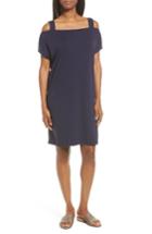 Women's Eileen Fisher Off The Shoulder Shift Dress, Size - Blue